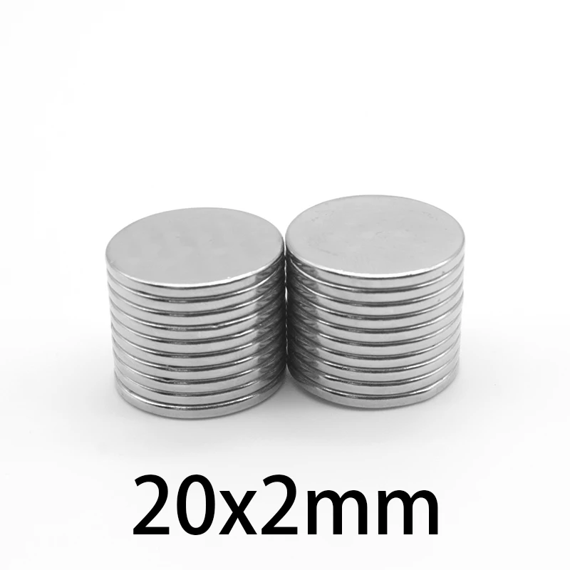 5/10/15/20/30/50/100PCS 20x2 mm Round Search Magnet N35 Permanent Neodymium Magnets Disc 20x2mm Rare Earth Magnet Strong 20*2