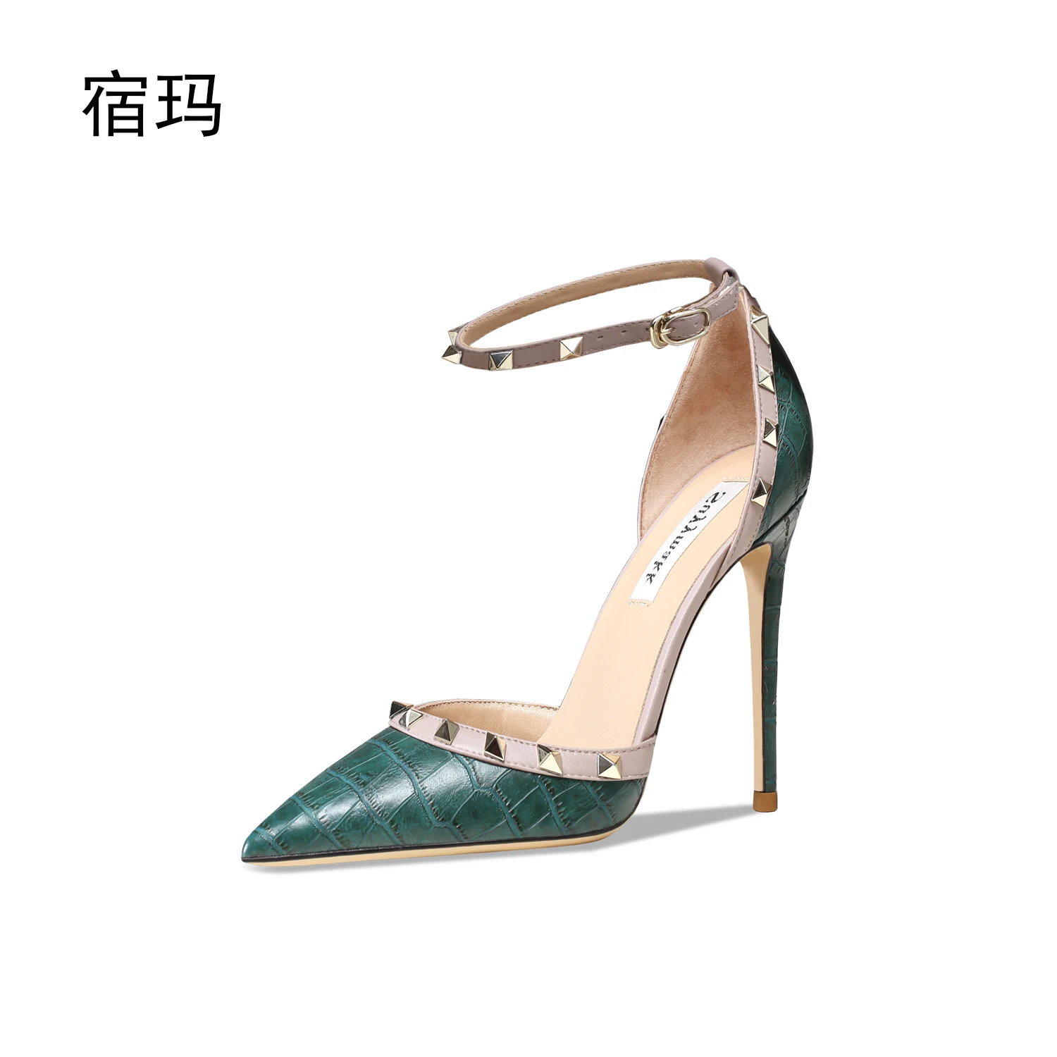 women's sandals summer 2024 Luxury Brand Rivet Classic High Heels 10cm Fetish Women's Shoes Ladies Stiletto Sexy Dress Shoes