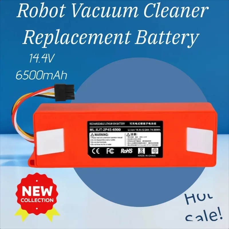 

14.4V 6500mAh For Roborock S6 S7 MaxV Q5 Q7 MAX Robot Vacuum Cleaner Replacement Battery