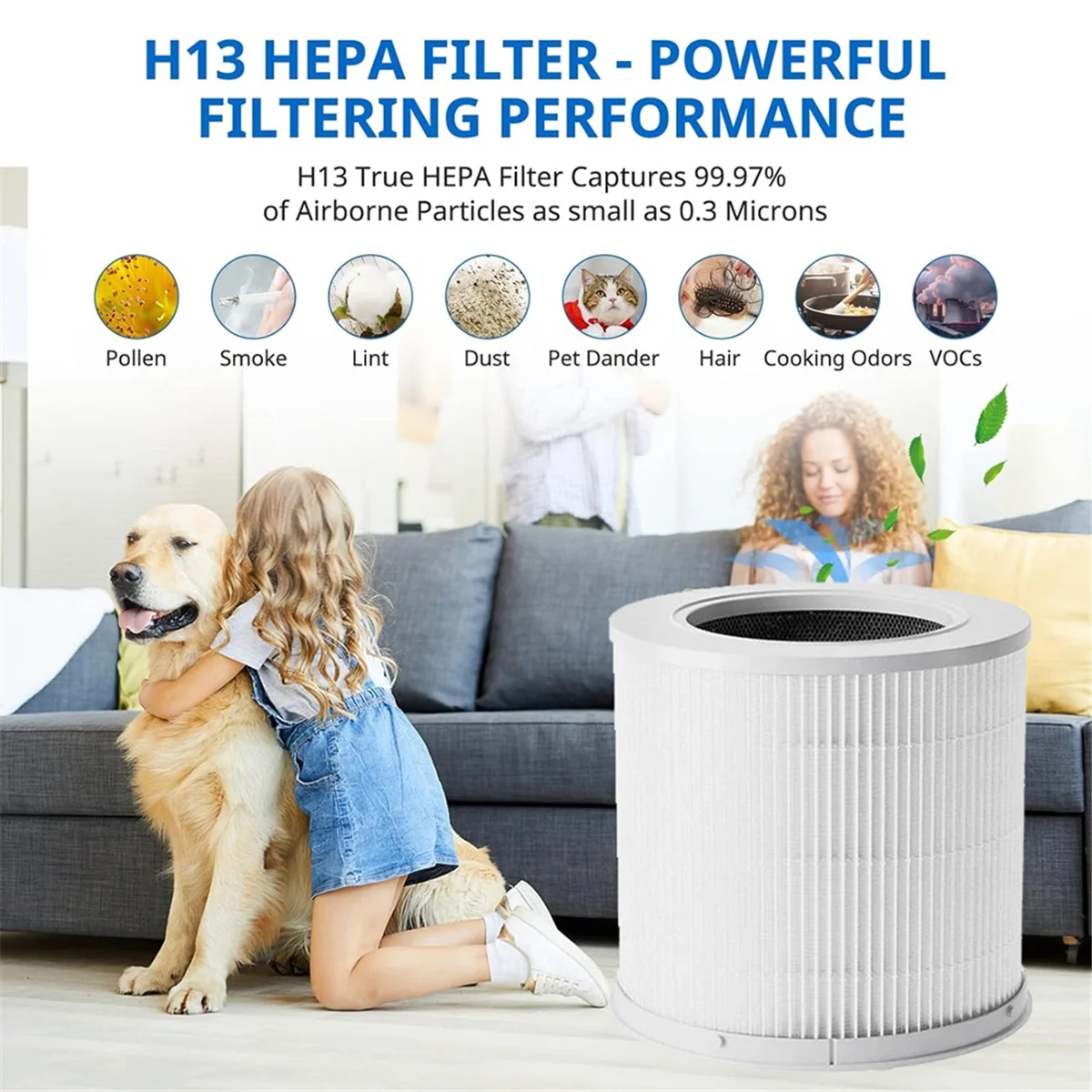 Air Purifier Filter for Xiaomi Air Purifier 4 Compact Filter Smart Air Purifier PM 2.5 with Activated Carbon Filter