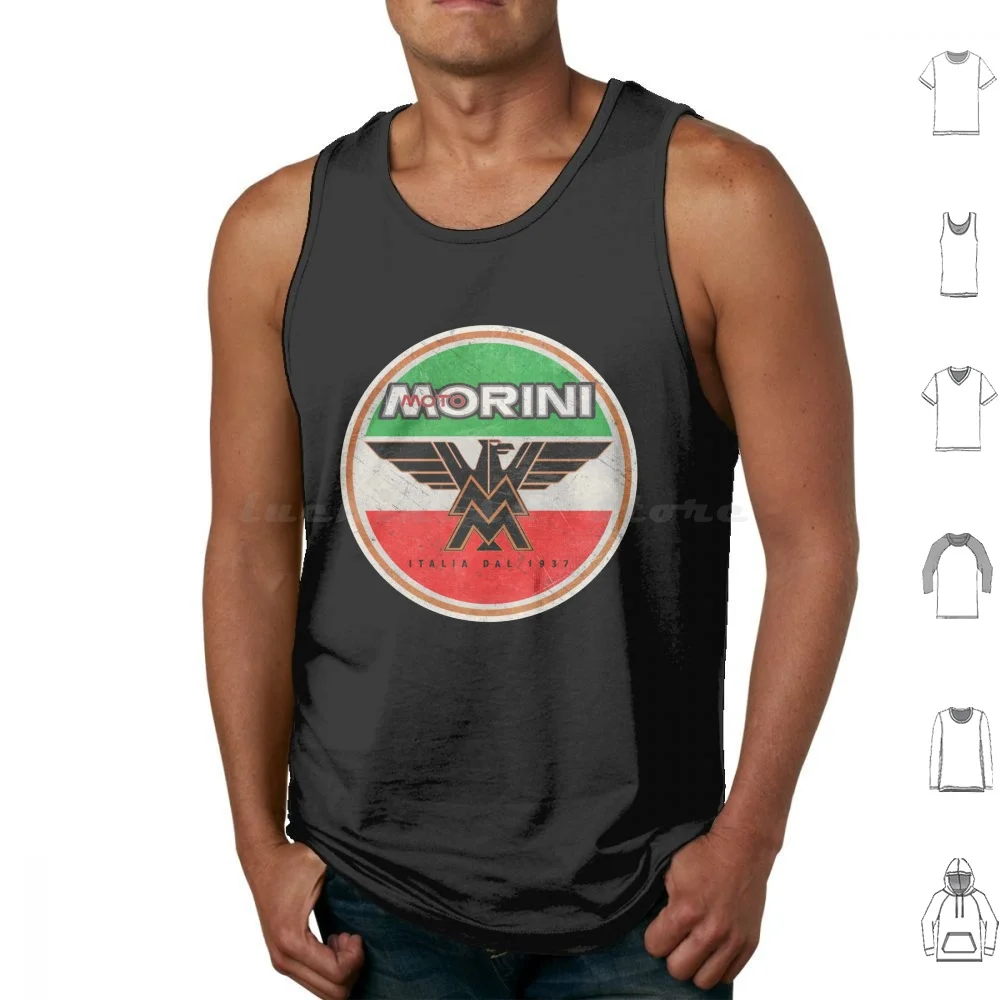 Moto Morini. Retro Badge Tank Tops Vest Sleeveless Moto Vintage Retro Italy Motos Cemoto Logo Sport Racing Motocross