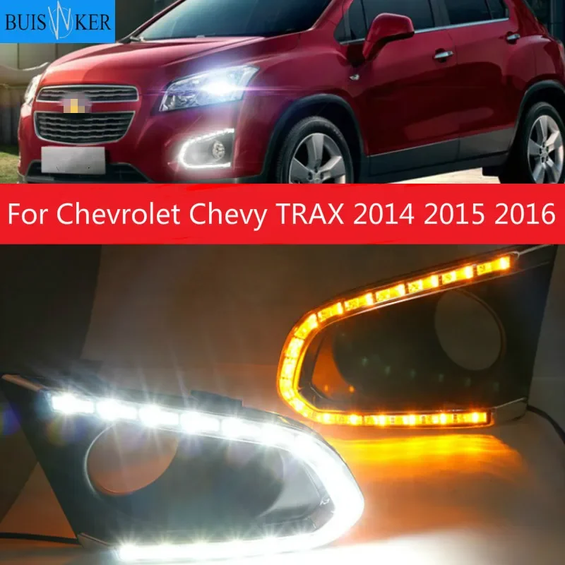 

ity 2 SZTUKI LED do jazdy dziennej do Chevroleta Chevy TRAX 2014 2015 2016 DRL z osłoną świateł przeciwmgielnych kierunkowskazów