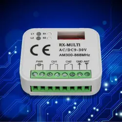 Universal RX Multi Frequency 300-868Mhz AC/DC Receiver 2CH 12V 24V Relay Module Garage Door Remote Control 433.92Mhz 868Mhz