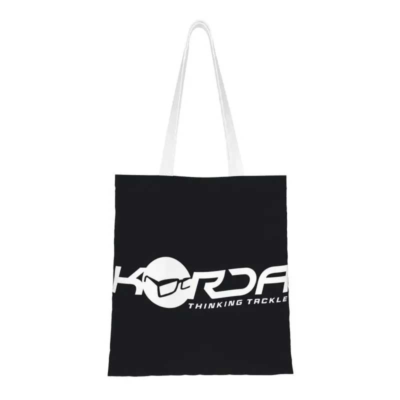 

Korda Fishing Logo Grocery Shopping Bags Funny Printing Canvas Shopper Shoulder Tote Bag Large Capacity Durable Gift Handbag