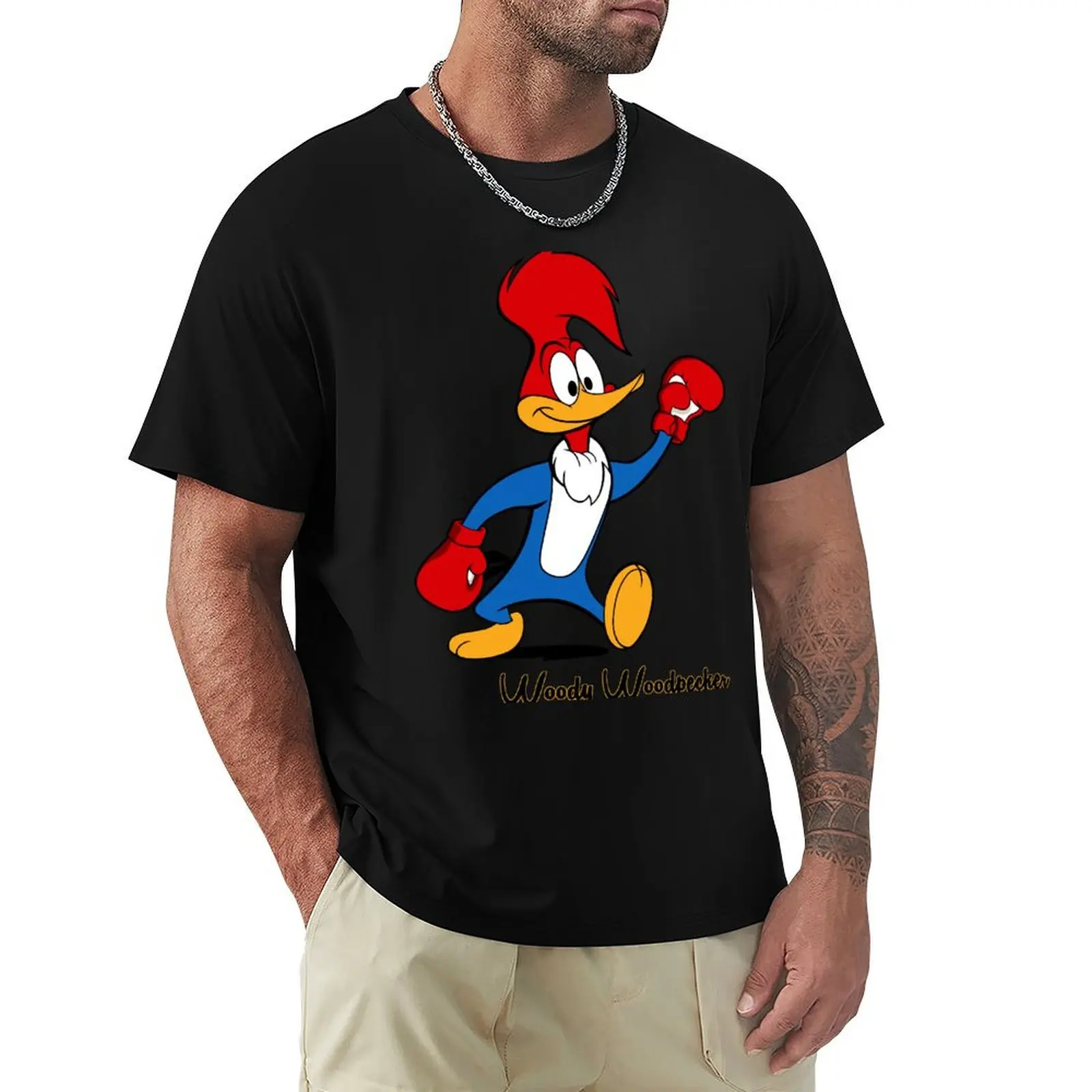

Woody Woodpecker boxing T-Shirt Man t-shirt aesthetic clothes plus size men clothing
