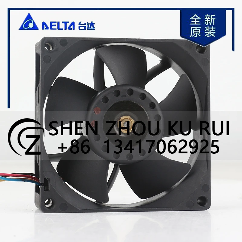 دلتا 5 فولت 24 فولت 48 فولت تيار مستمر 12 فولت 2.00A التيار المتناوب EC 8025 80x80x25 مللي متر 8 سنتيمتر عالية السرعة ارتفاع حجم الهواء هيكل الخادم العنيف FFB0812XH مروحة التبريد #3
