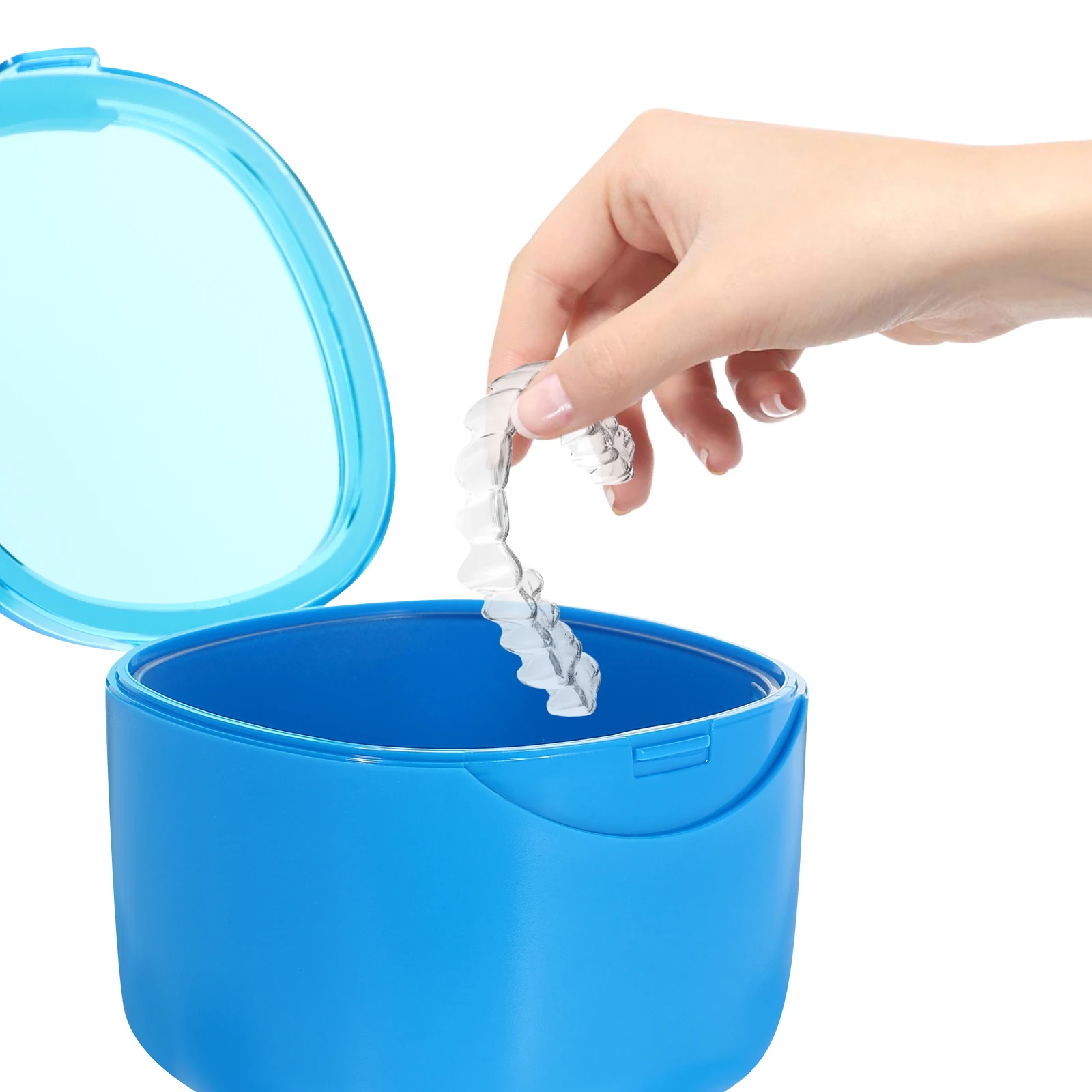 

Portable Denture Case Compact Retainer Holder Breathable Soak Container Travel Retainer Box Storage Accessories For Women