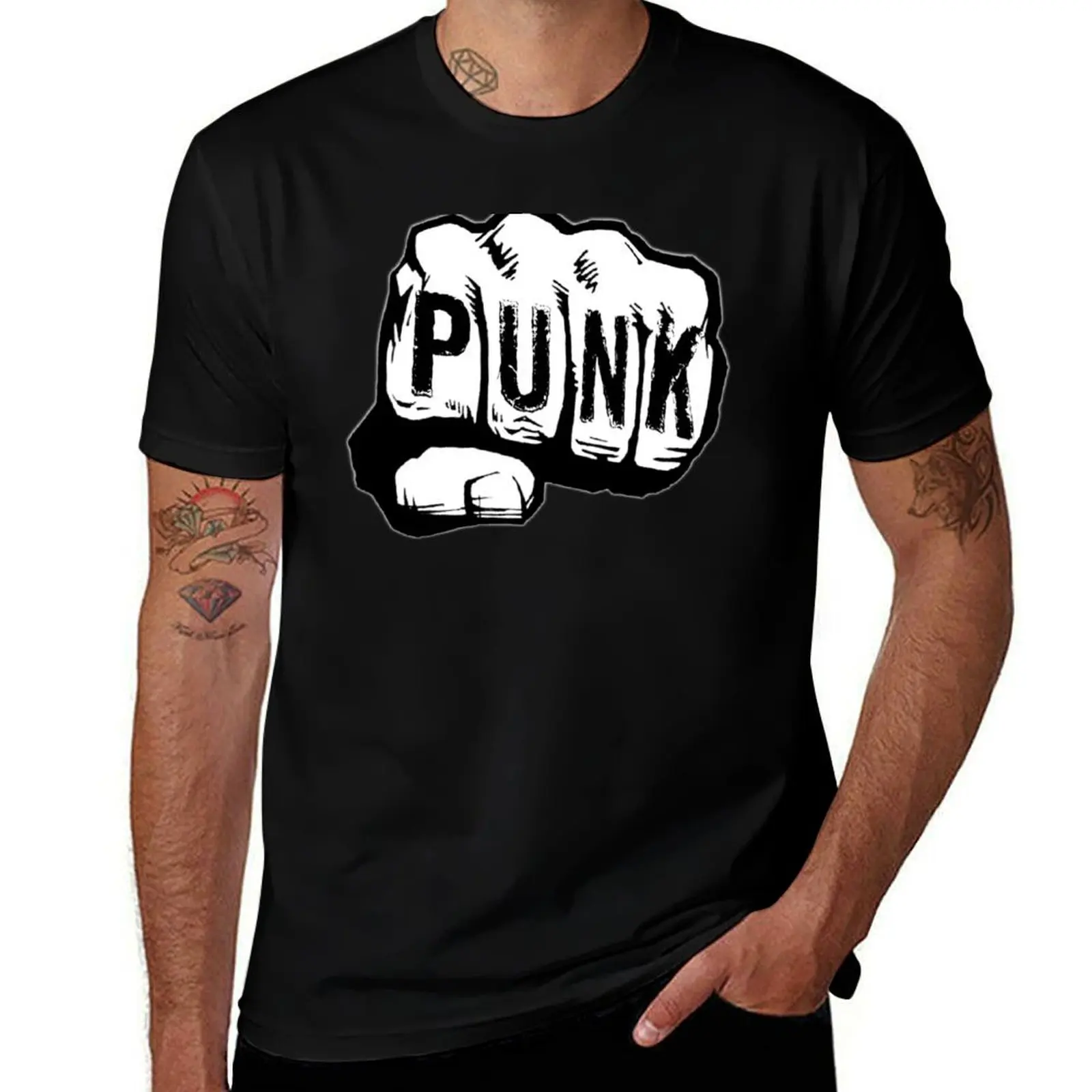 PUNK FIST T-Shirt Basic Crew Neck Short Sleeve Top T-Shirt
