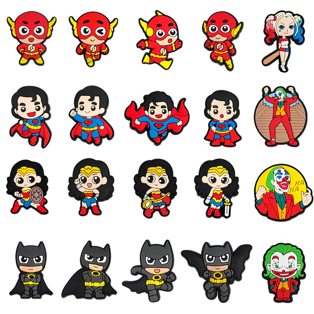 

1-100PCS Random Mixed Hero Cartoon Shoe Charms PVC Shoe Decration Shoe Accessories DIY Clog Sandal Buckle Kids Gifts