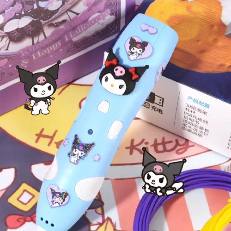 Sanrio 3D Fai Da Te Penna di Stampa Kuromi Cinnamoroll Bambini Cosplay Anime Stampa Stereoscopica Giocattolo Del Fumetto Studente Pittura Pennello Regalo