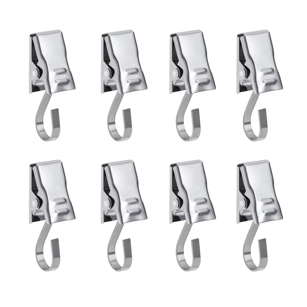 60pcs Stainless Steel Curtain Clips Hooks Thicken Hard Wire Holder Bathroom Bedroom Easy Install Home Decor Shower Photo