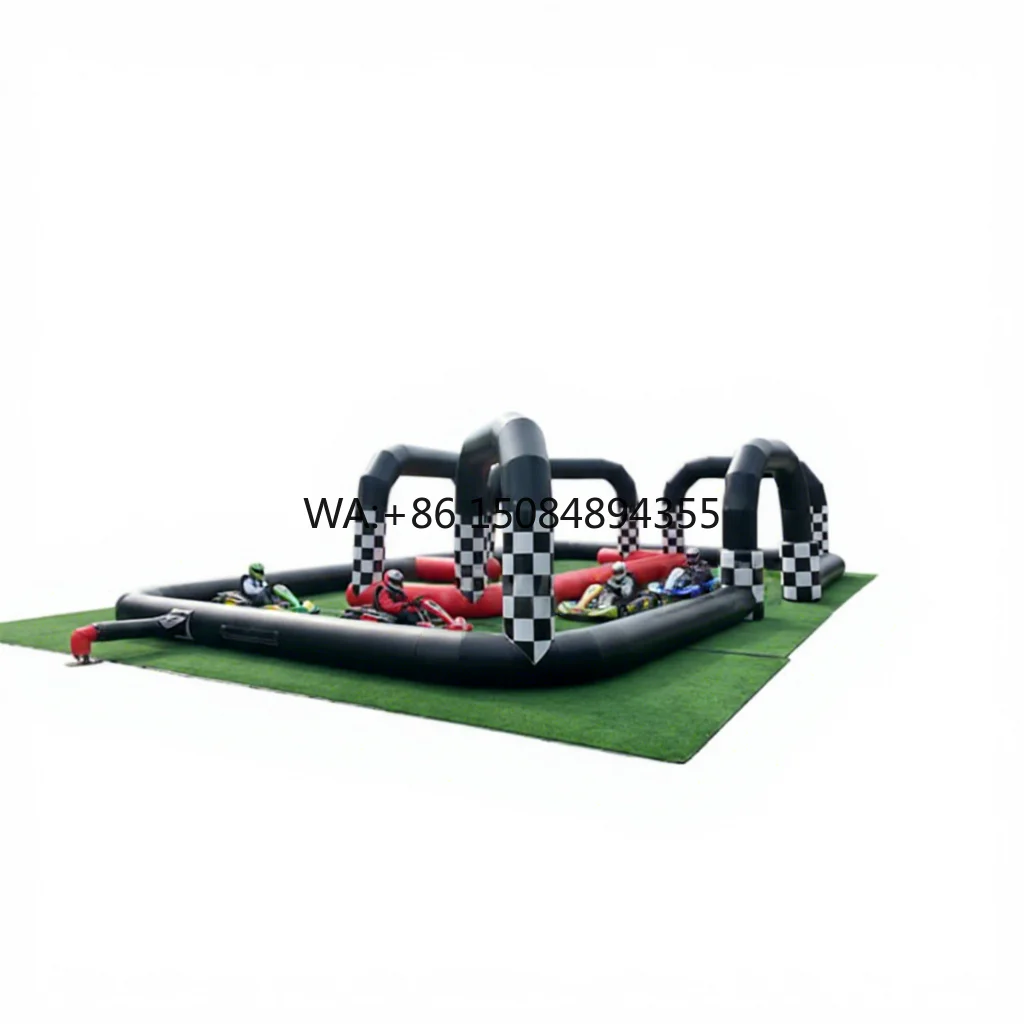 Powerful Toys New Design Customized Size PVC Inflatable Go Kart & Bumper Car Race Track Giant 5-Person Capacity CE Certified