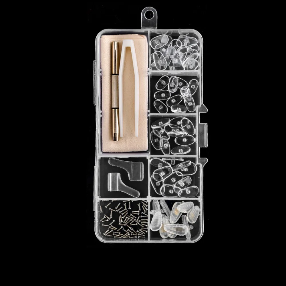 سيليكون طقم تصليح النظارات عدم الانزلاق استبدال مخدات أنف للنظارة طقم تصليح سهلة الاستخدام قوي الدقة المسمار مجموعات المنزلية #1