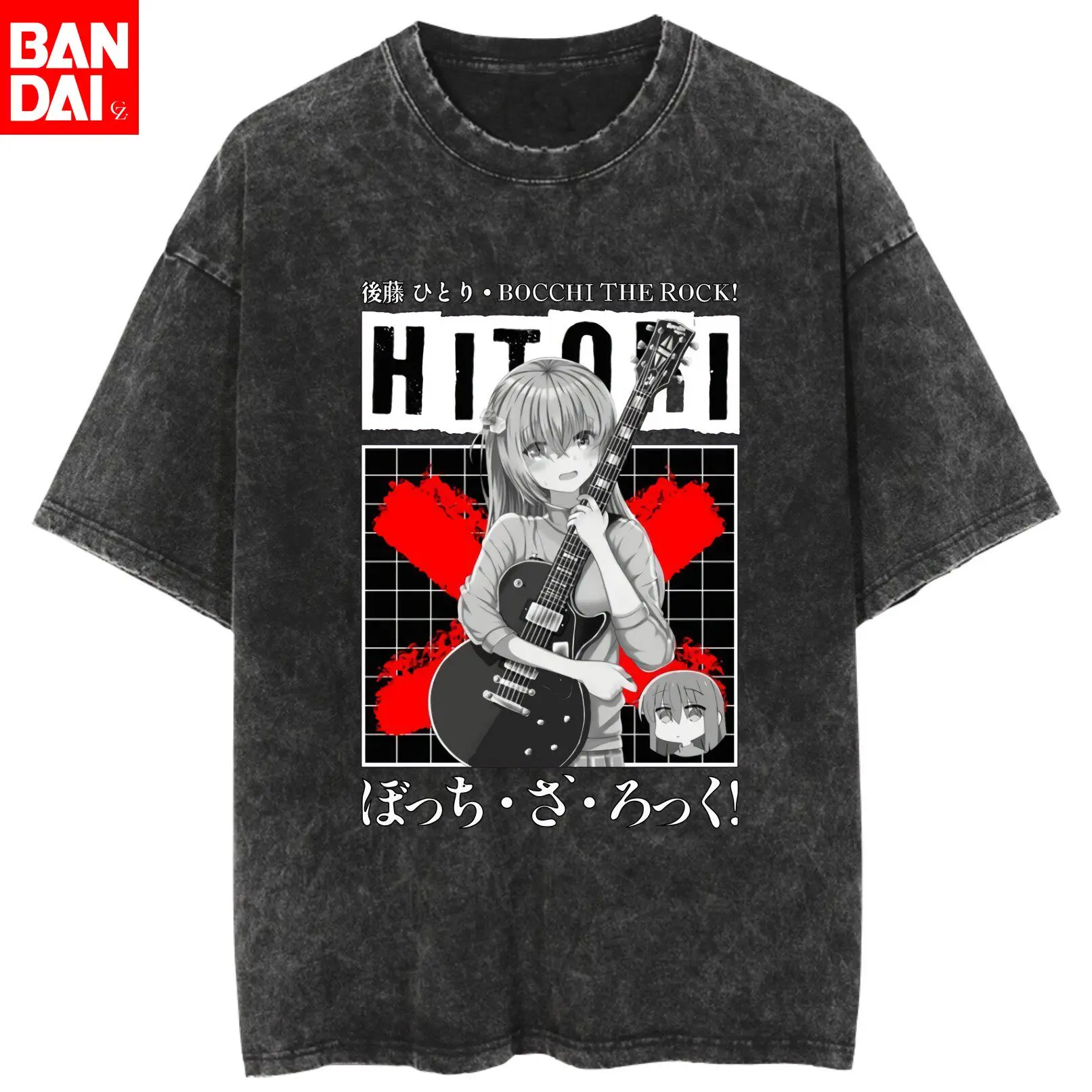 

Bocchi The Rock Kessoku Band Anti-social Club Double-sided Vintage Washed Tshirt 2026 Summer Oversized Graphic Tee for Men Wome