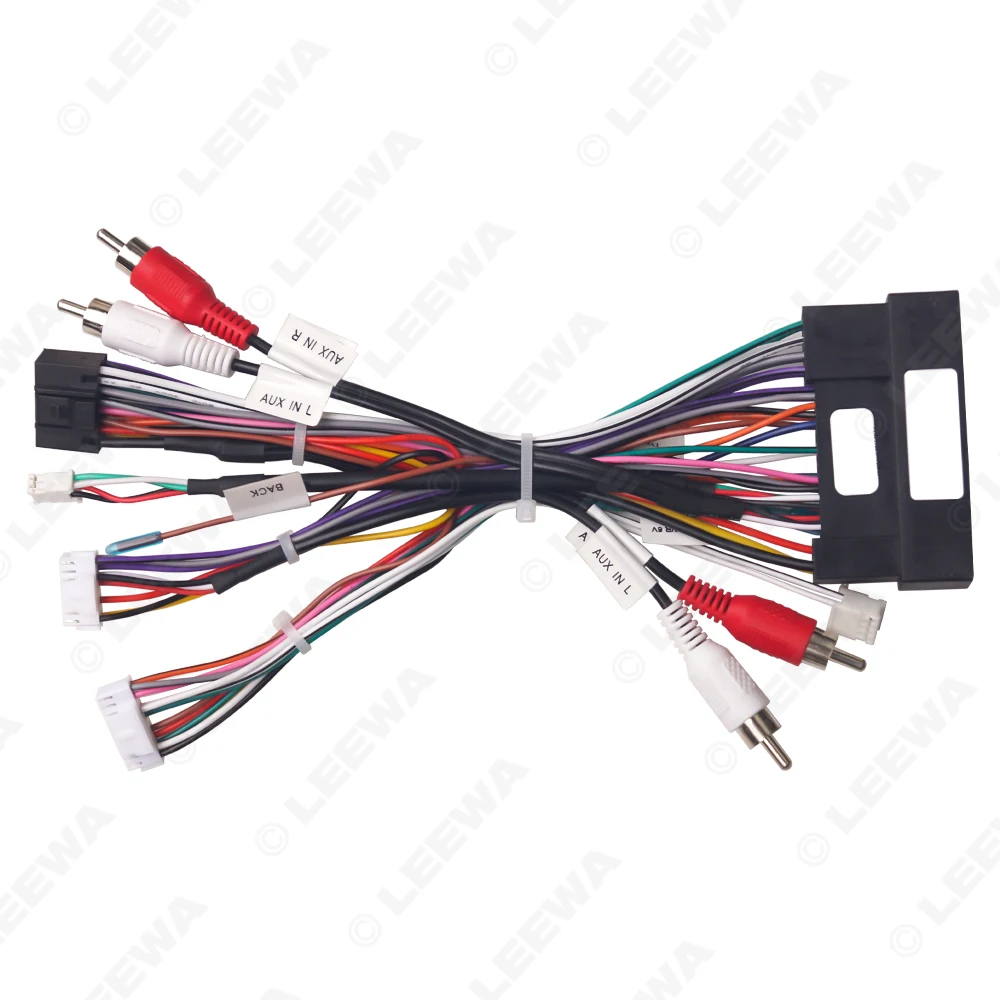 LEEWA Car Audio 16PIN DVD Player Power Calbe Adapter With 2 Canbus Boxes For Hyundai IX35 Sonata 8 Santafe Kia K3 Wiring Harness