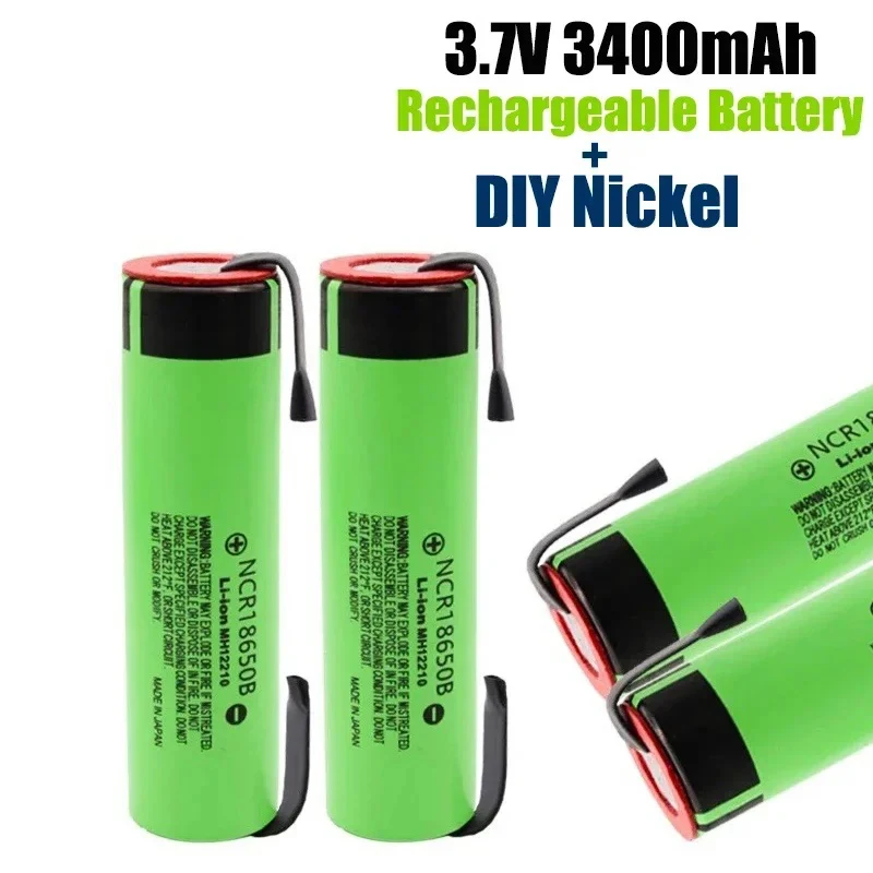 PURFIELD 3.7v 3400 mah 18650 Lithium Rechargeable Battery NCR18650B Flashlight batteries Toy Car Camera Welding Nickel Sheet