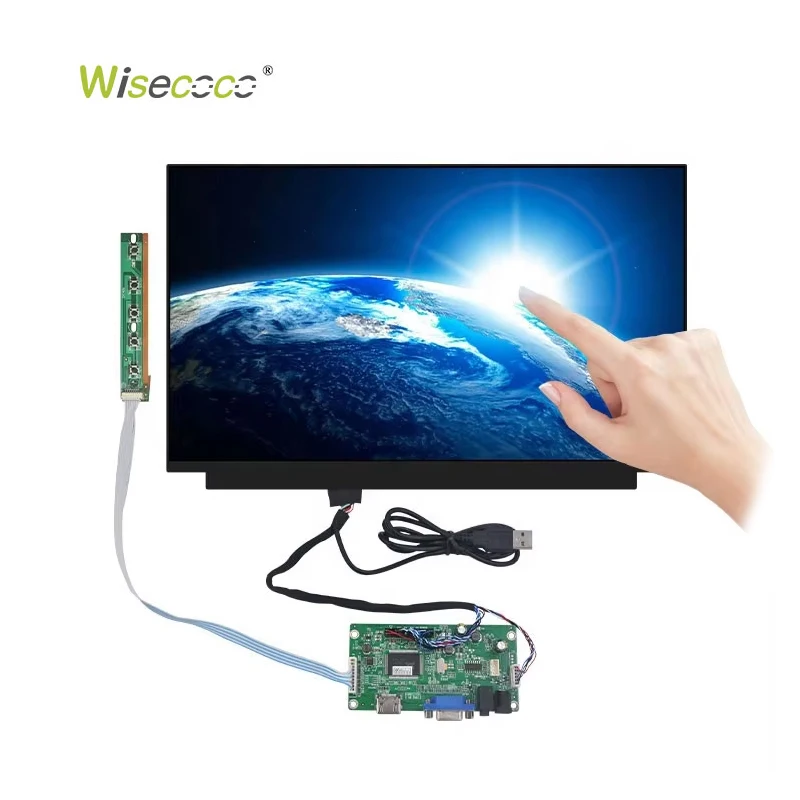 Wisecoco 15.6 TFT Lcd Display Touch Lcd Screen Lcd Panel Slim 1366x768 WXGA Capacitive Touch Screen Panel