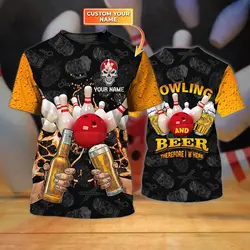 Bowling Ball Druck T-Shirt für Männer Mode Outdoor-Trainings anzüge Sommer Street Trend Harajuku übergroße Kurzarm O-Neck Tops