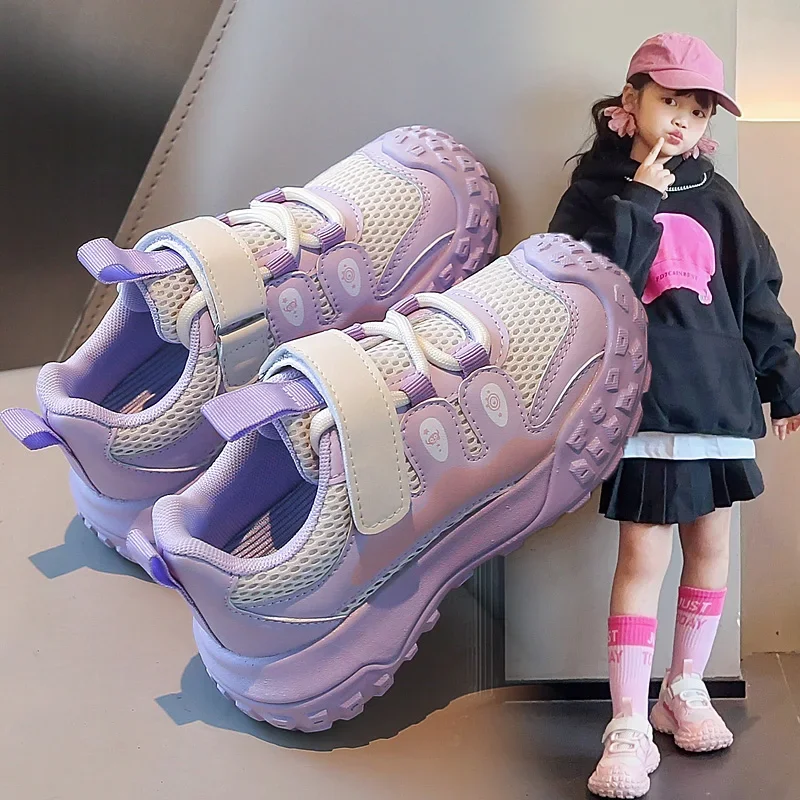 Kids Casual Running Shoes 2025 New Sports Shoes Mesh Breathable for Students Boys Girls Versatile Sneakers Trendy Dirt-proof