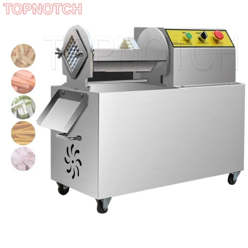 French Fries Cutter Machine Commercial Electric Food Processing Equipment Small Vegetable Fruit Cut Strip Machine 900w