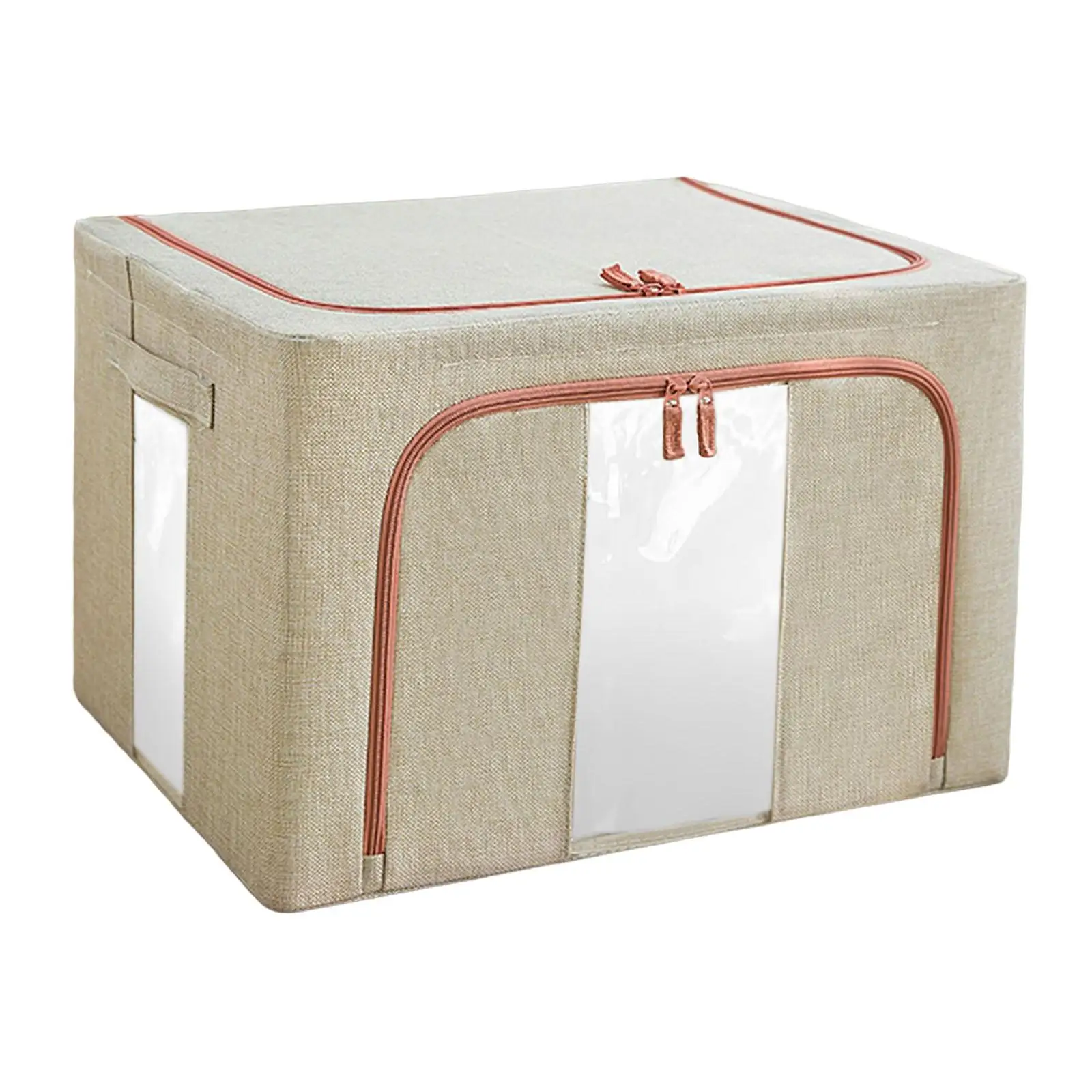 Foldable Clothes Storage Bag 24L Durable Practical Container Clear window Organizer Bin for Bedding Blanket Bed Sheets Car