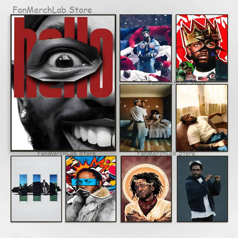 

K-Kendrick Rapper I-IamarS Club Bar Paper Vintage Poster Wall Art Painting Bedroom Study Stickers