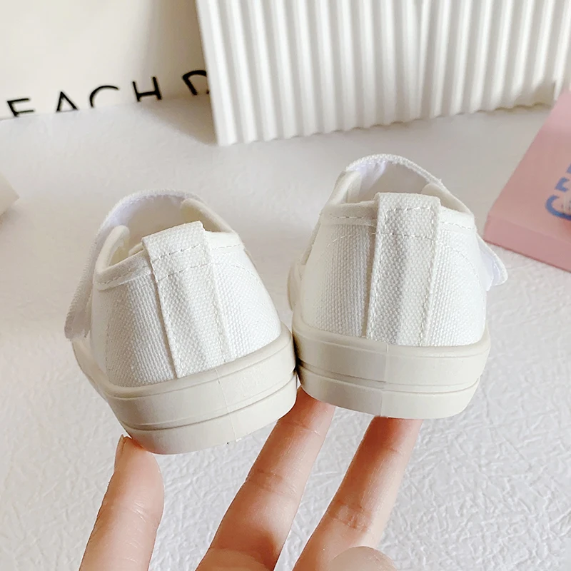 2024 Summer New Children Sandals for Girls Fashion Cute Cat Soft Sole Breathable Canvas Comfortable Light Simple Casual Shoes