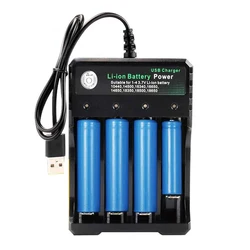 18650 Battery Charger 2/3/4 Slots Dual 18650 Charging 3.7V Rechargeable Lithium Battery USB Charger For 16340 14500 18650 26650