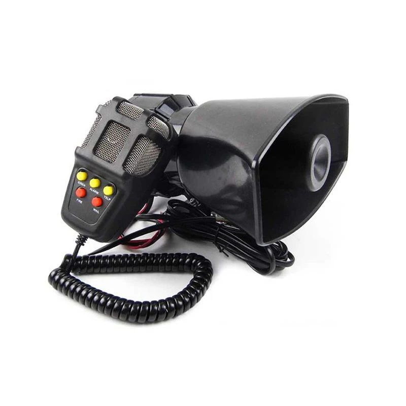 EAFC Car Horn 7 Sounds Car Siren Air Horn Tone Car Siren Horn Microphone PA Speaker System Emergency Amplifier Siren 12V