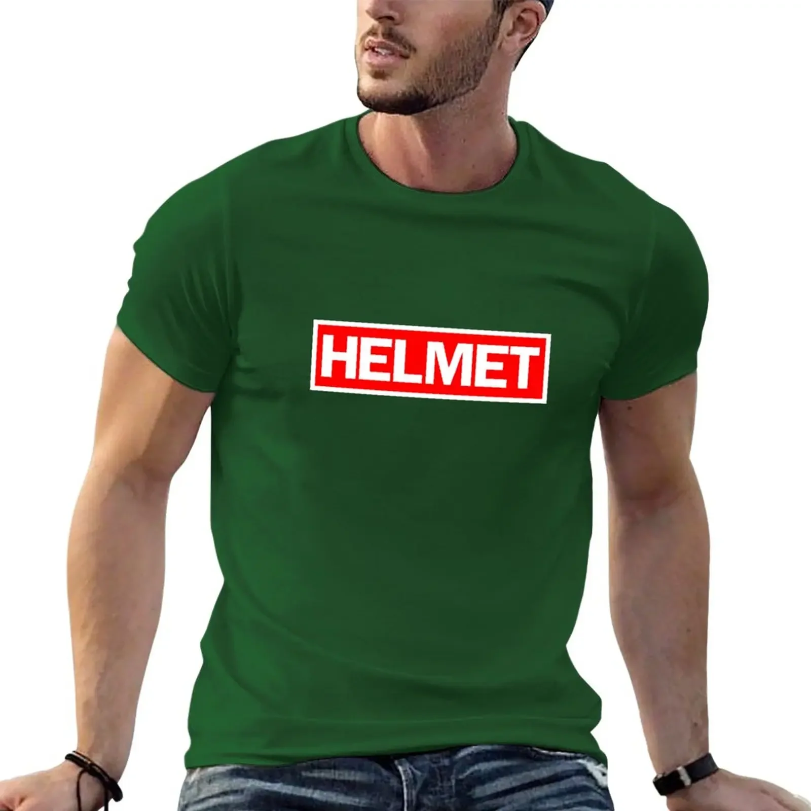 Helmet Band Logo T-Shirt sweat shirts oversized Short cute clothes mens workout new in tops & tees vintage Informal Outfits