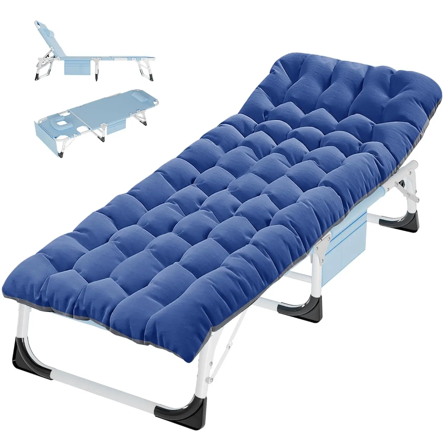 

Heavy Duty Tanning Chair with Face Arm Hole Folding Adjustable 5-Position Chaise Lounge Outdoor Sunbathing Pool 400lb,Customized
