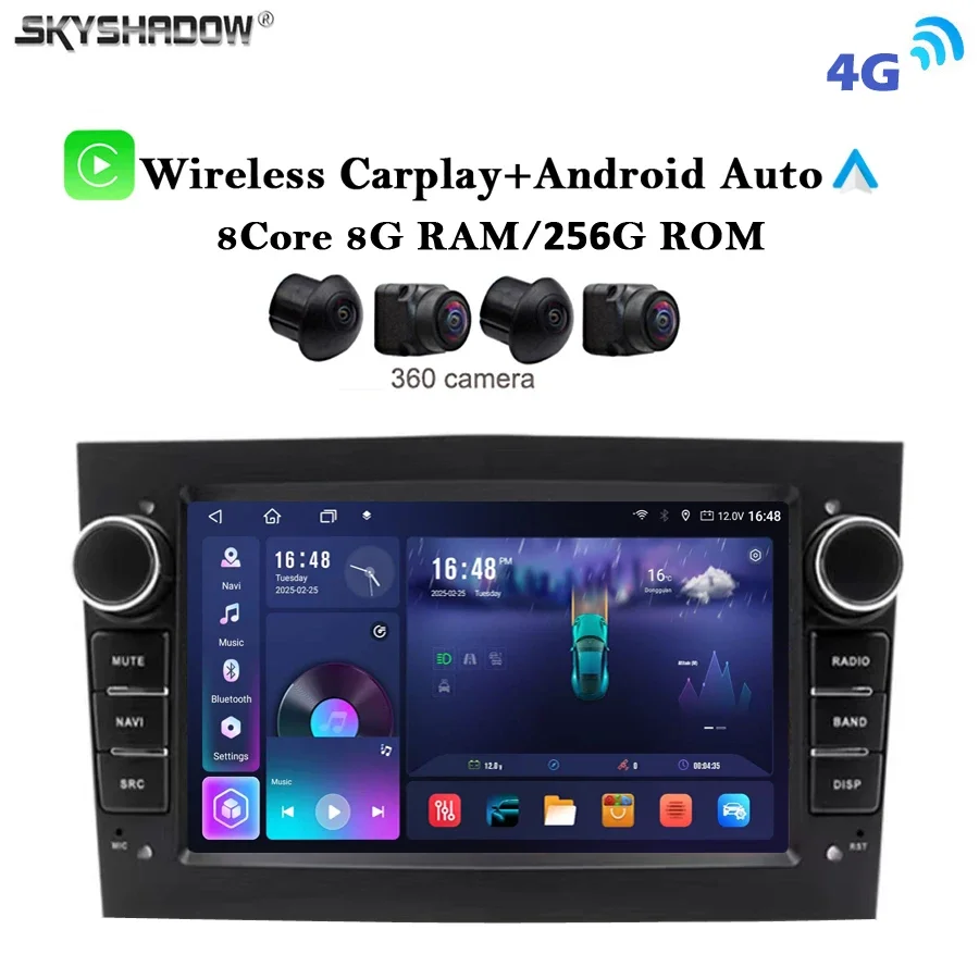 Carplay Auto Android 14.0 8G+256G 4G LTE IPS Car DVD Player GPS WIFI Bluetooth Radio For Opel Zafira Vectra Antara Astra Combo