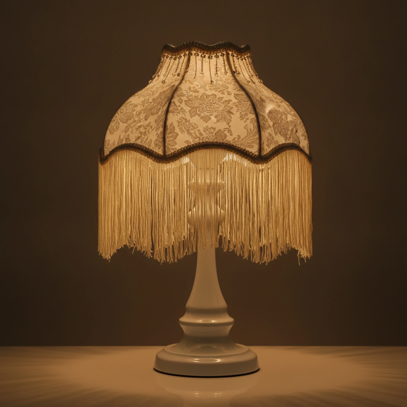 Fringe Table Lamp Ornate Table Lamp with Textile Shade Corded Elegant for Girls, Bedroom, Reading Corner view 6