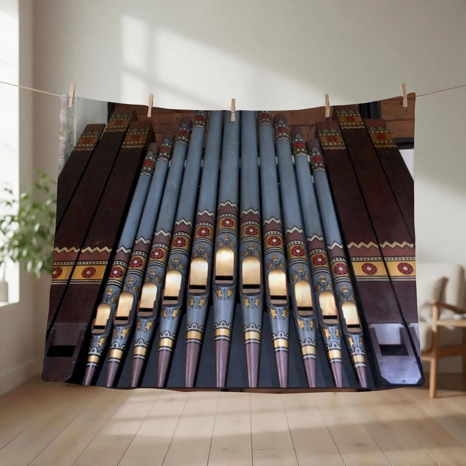 Church Organ Throw Blanket for winter Furry Hairys Luxury Designer Blankets