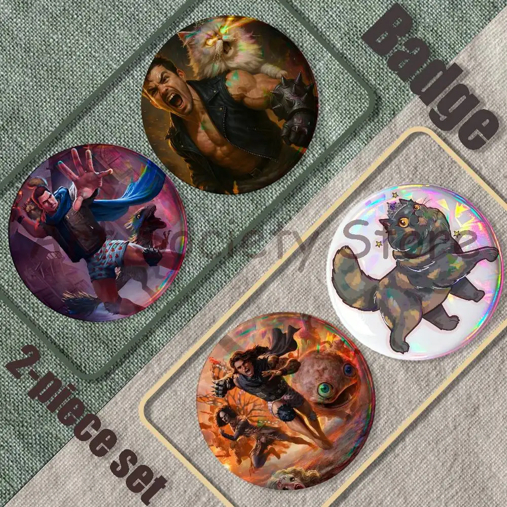 D-Dungeon C-Crawler Carl DCC 2-piece set Pins Backpack Clothes Jewelry Accessories Round Brooch Button Badge Fan Collection Gift