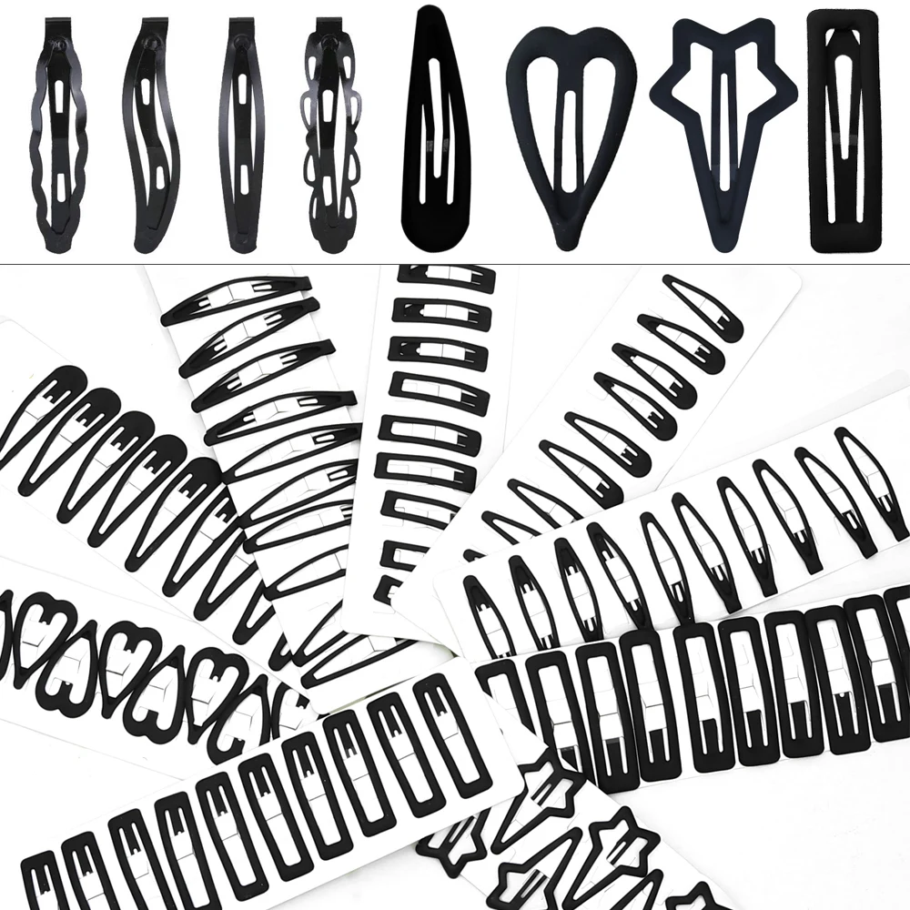 12Pcs/Set Black Hair Clip Woman Hair Barrettes Metal BB Clips Hairpins Headwear Small Pins Beauty Hairgrips Styling Accessories