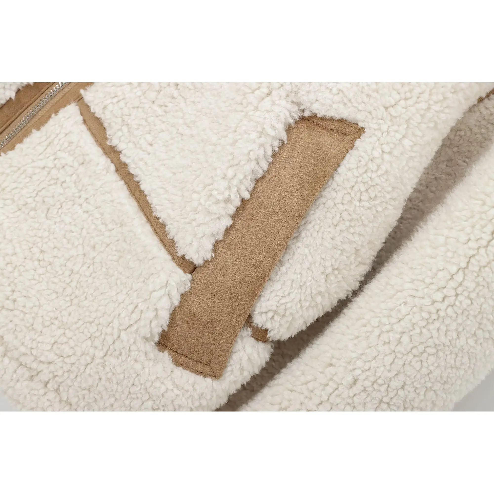 

Faionable Double-Sided Fce Jaet Simple Versatile ZR Sle Women's Coat Streetwear Thi Polyester Fiber Autumn Season