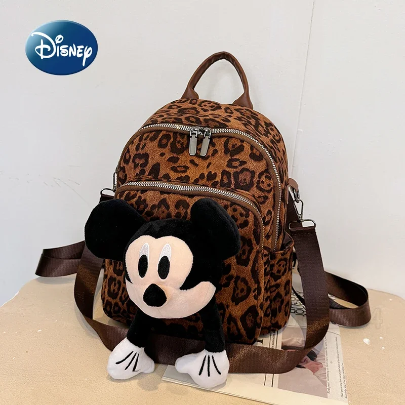 Disney Mickey New 3D Doll Backpack Luxury Brand Fashion Women's Backpack Cartoon Cute Fashion Casual Backpack Multifunctional