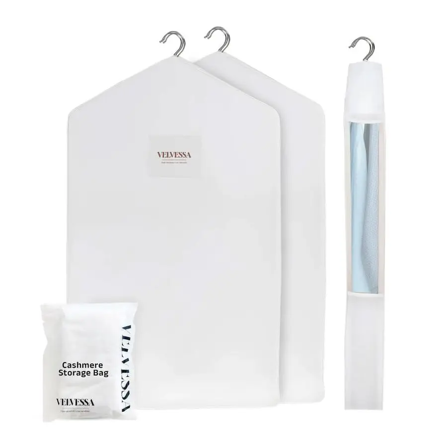 

40 Cotton Garment Bag for Hanging Clothes and Storage Breathable Hanging Garment Bag for Full Dresses, Fur Coats, Gowns, and Mor