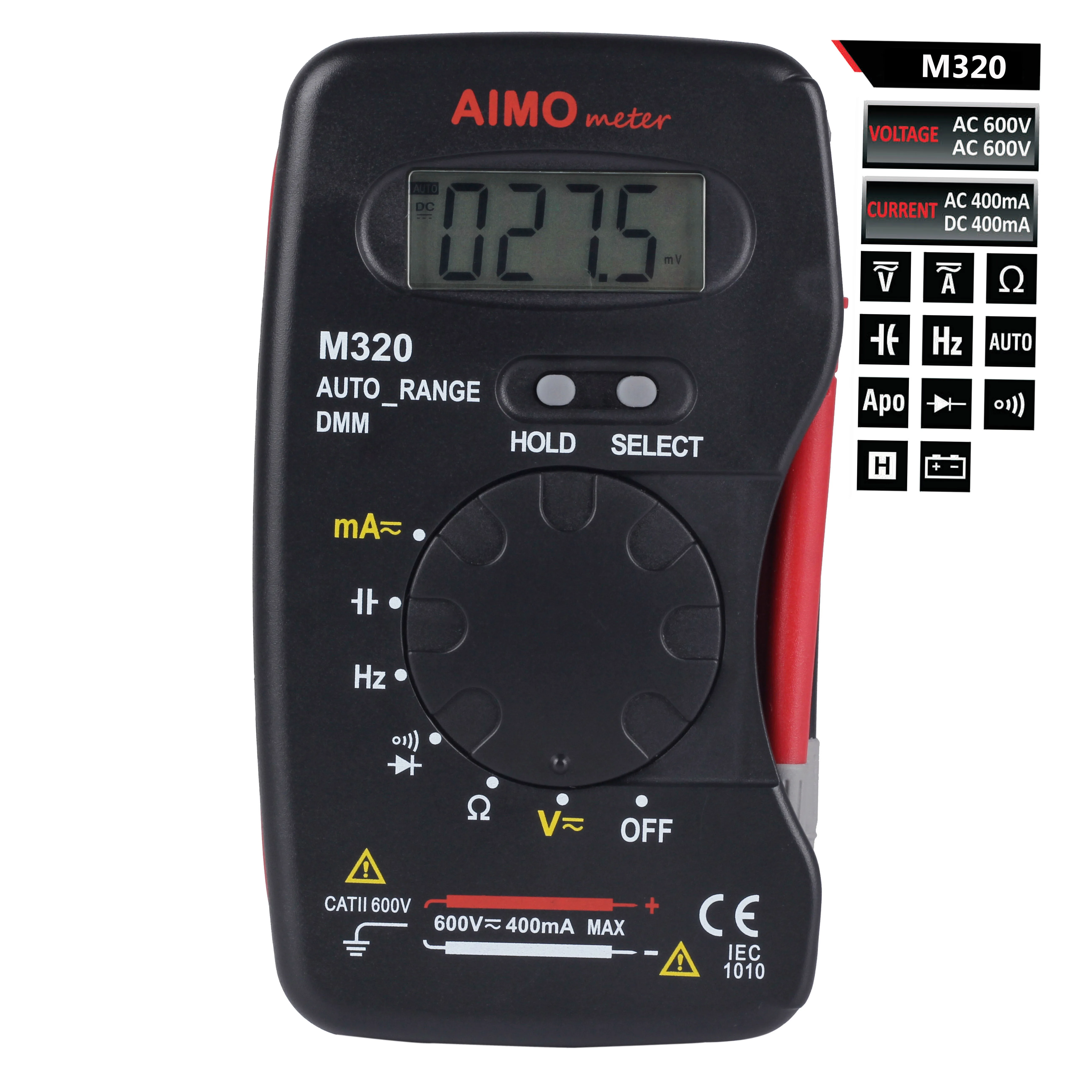 AIMO M320 Digital Multimeter Tester Handheld DC AC Voltage Current Meter Multimeter Frequency Capacitance Measurement Meter