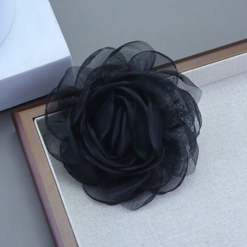 Брошь ручной работы с цветком камелии, аксессуары для одежды, платья, многослойная брошь с цветочным принтом «сделай сам», 10 см, многослойная пряжа с большим цветком