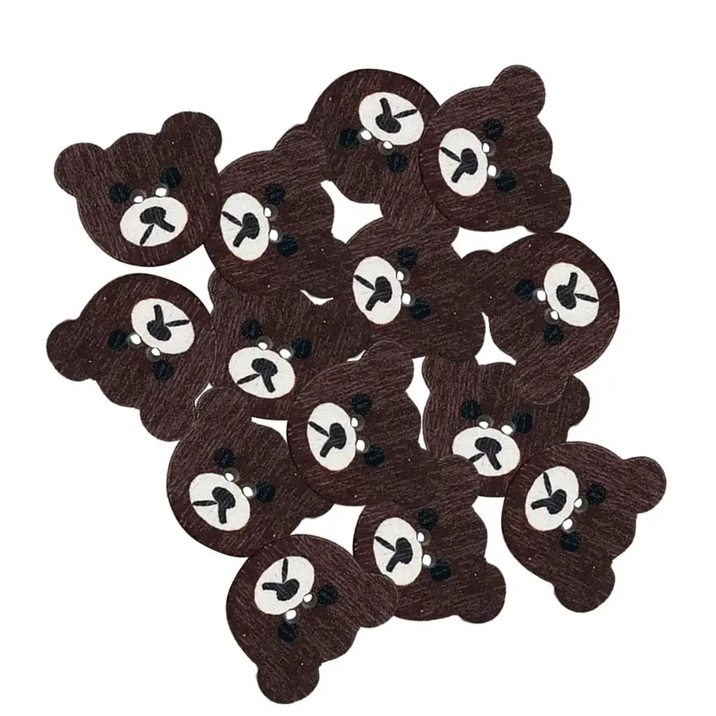 50PC Bear Buttons DIY Clothes Decorative Button Crafts 2 Holes