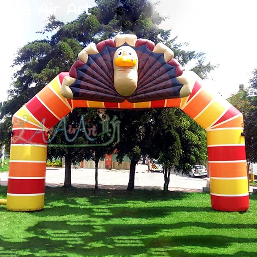 

4mWX4mH or Customized Inflatable Turkey Arch Thanksgiving Archway with An Free Fan for Festival Celebration or Advertising