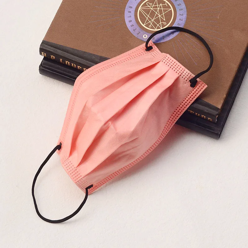 Maschere per il viso usa e getta a 4 strati rosa Sakura addensate da 200 pezzi - 200/100/50/10 pezzi con fascia elastica e clip per il naso regolabile, adatte per feste, viaggi, attività all'aperto, abbigliamento casua