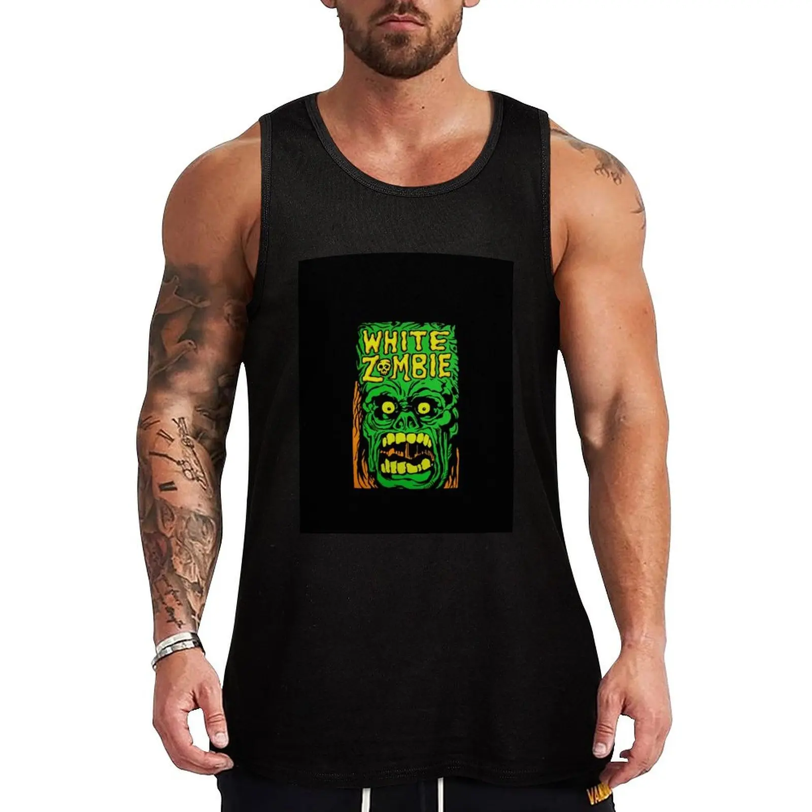 White zombie Tank Top Loose Fit Tank Top Casual Daily Sleeveless Summer Top