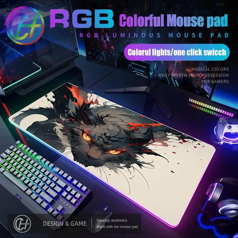

800x400mm HYBXAXC Mouse Pad RGB Gaming Mouse Pad 3mm Desk Mat HD Gamer Large LED Light XXL Large Gaming Anime RGB Mouse Pad
