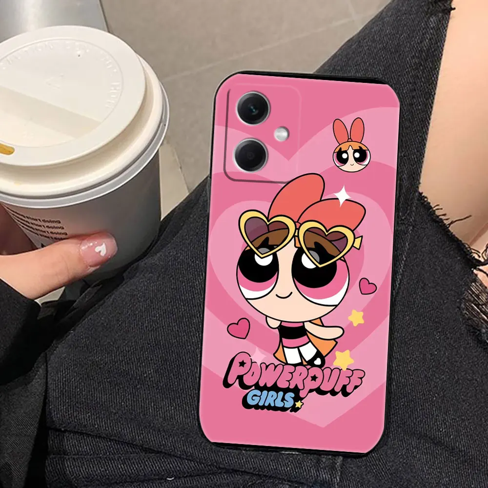 The P-Powerpuff Girls Phone Case For Redmi Note 13 12 12S 11 11T 11S 10 9T 9S 9 8 8T 7 6 Pro 5G 4G Case Funda Coque Shell Cover