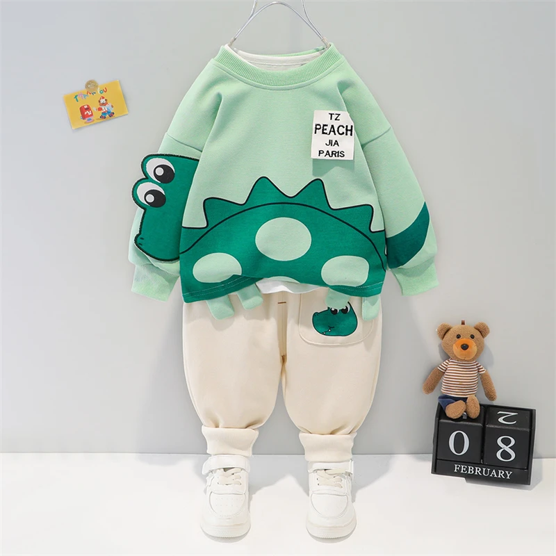 Baby Girls Boys Clothing Sets 2022 Spring Autumn Children Casual Clothes Cartoon Long Sleeve T Shirt Pants Kids Vacation Outfits