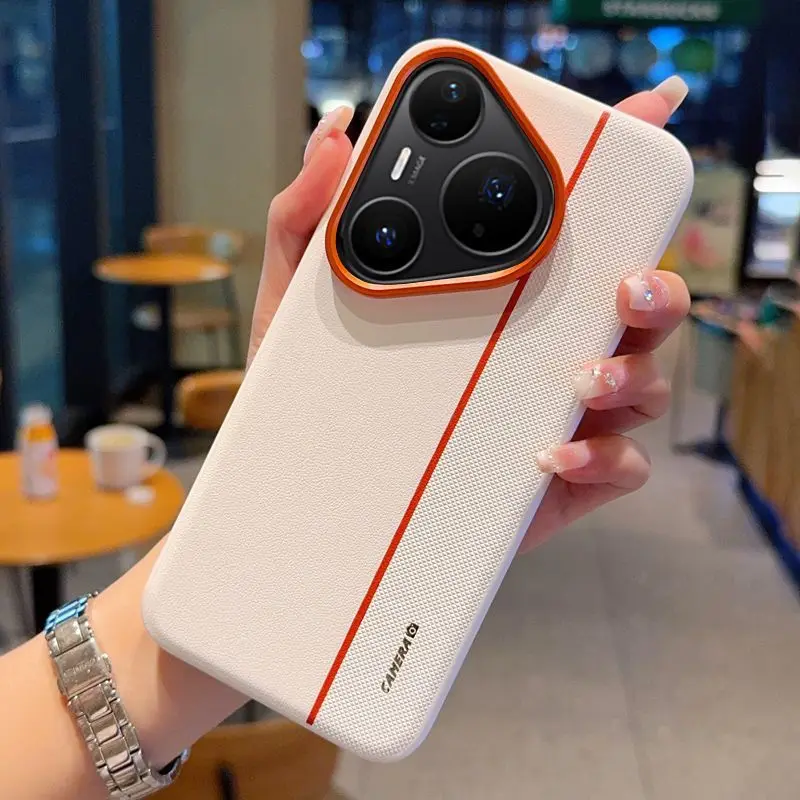 적용 가능한 화웨이 푸라 80 프로 폰 케이스 메이트70RS 골든 아머 3피스 오렌지 노바14