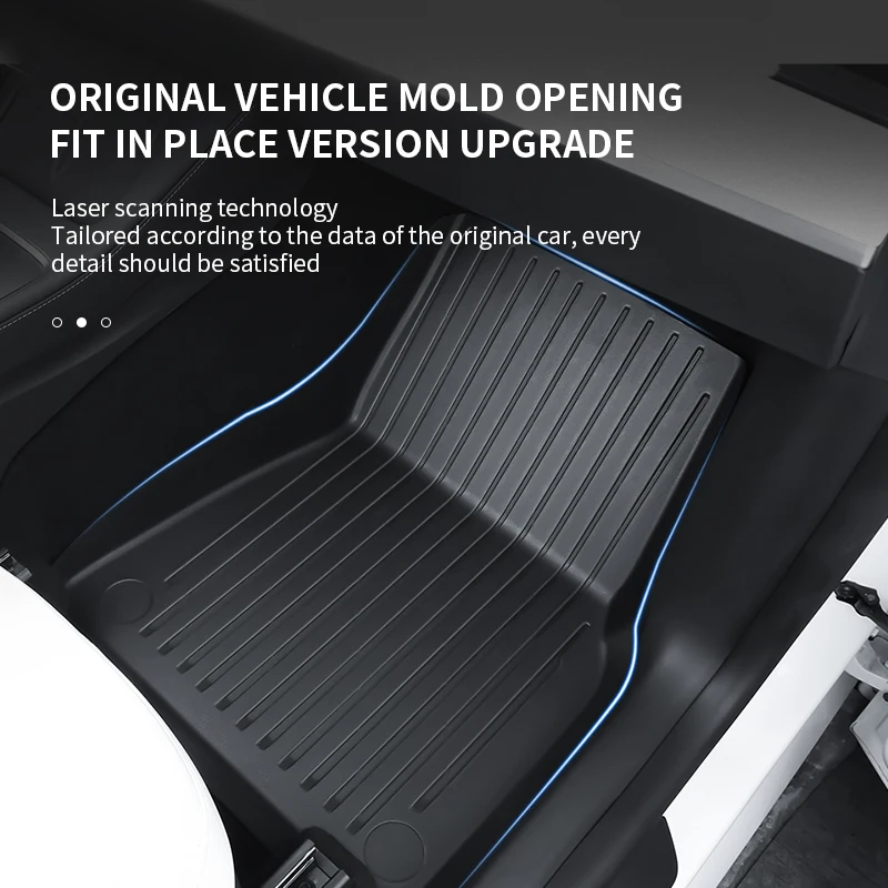 For New Tesla Model 3 Highland 2024 TPE Floor Mats Waterproof Luggage Mat Wear-resistant Foot Pads Accessories ﻿